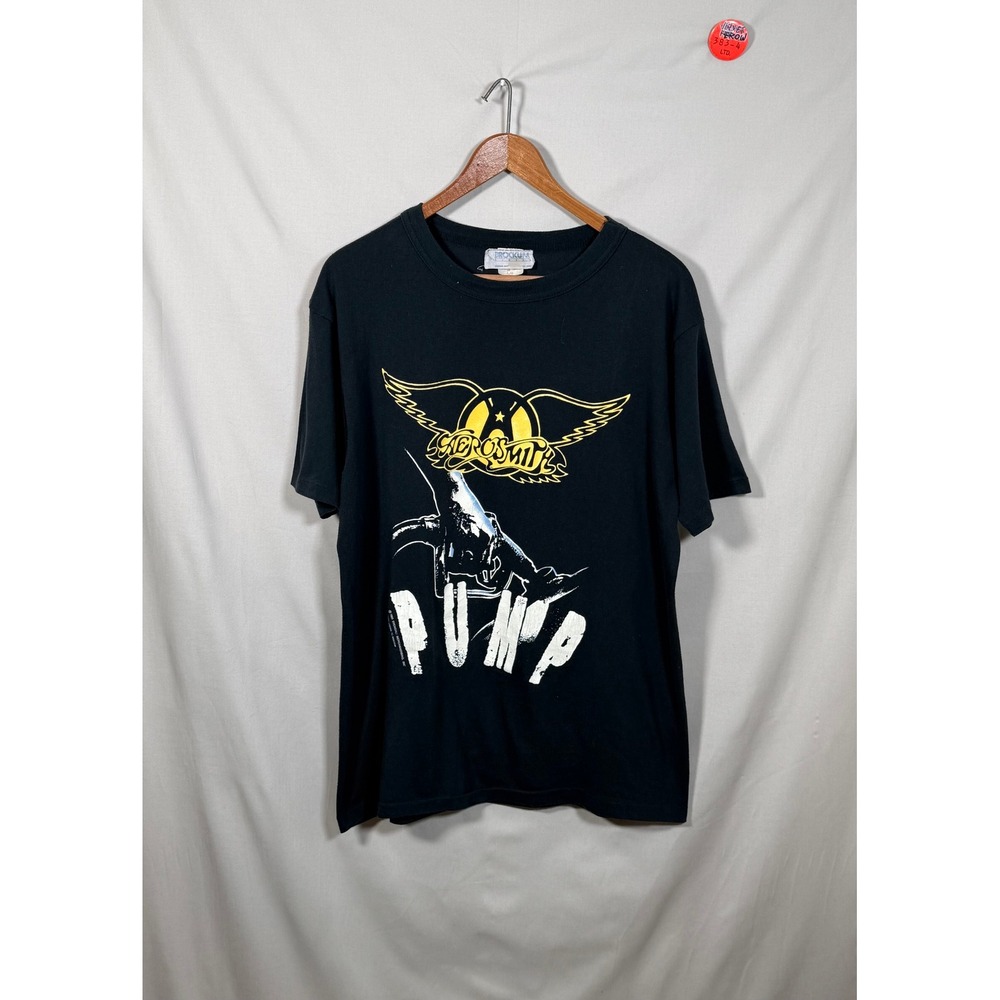 Vintage 1989 Aerosmith Pump Tour T-Shirt Brockum Canada Black Large Rock Band